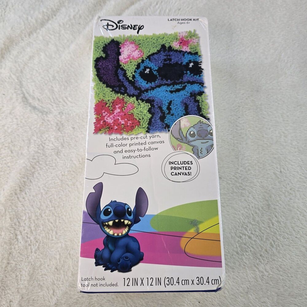Disney Dimensions Stitch Latch Hook Kit 12"X12" Brand New
